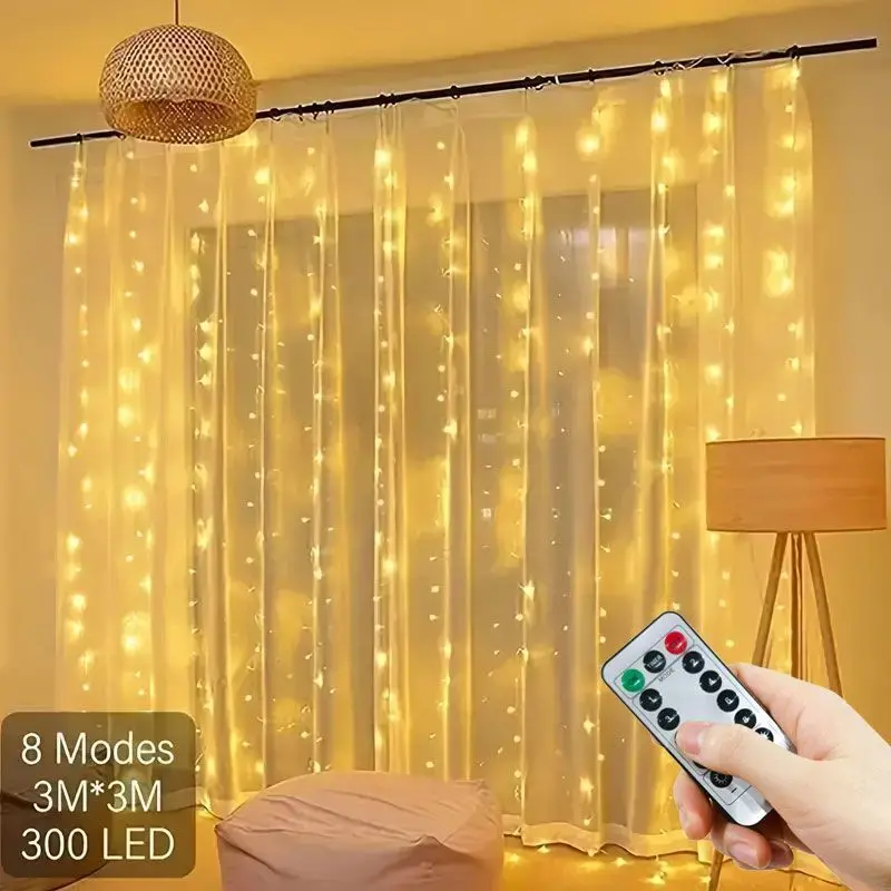 

LED 8 Mode Fairy Light Christmas Holiday Light 3M 4M 6M USB Curtain String Light Garland Birthday Decoration Wedding Party Decor