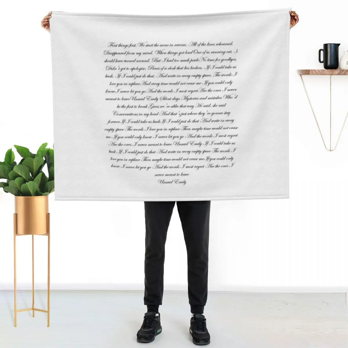 

Unsaid Emily Lyrics Throw Blanket Ultra Plush Cozy Blanket for Napping Sleeping