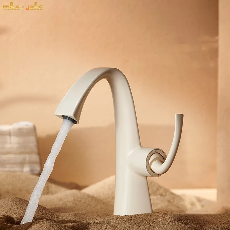 

milky white basin faucet Single handle bathroom Faucet hot and cold tap Hot and Cold bathroom Mixer, Mop Taps,deck Mounted