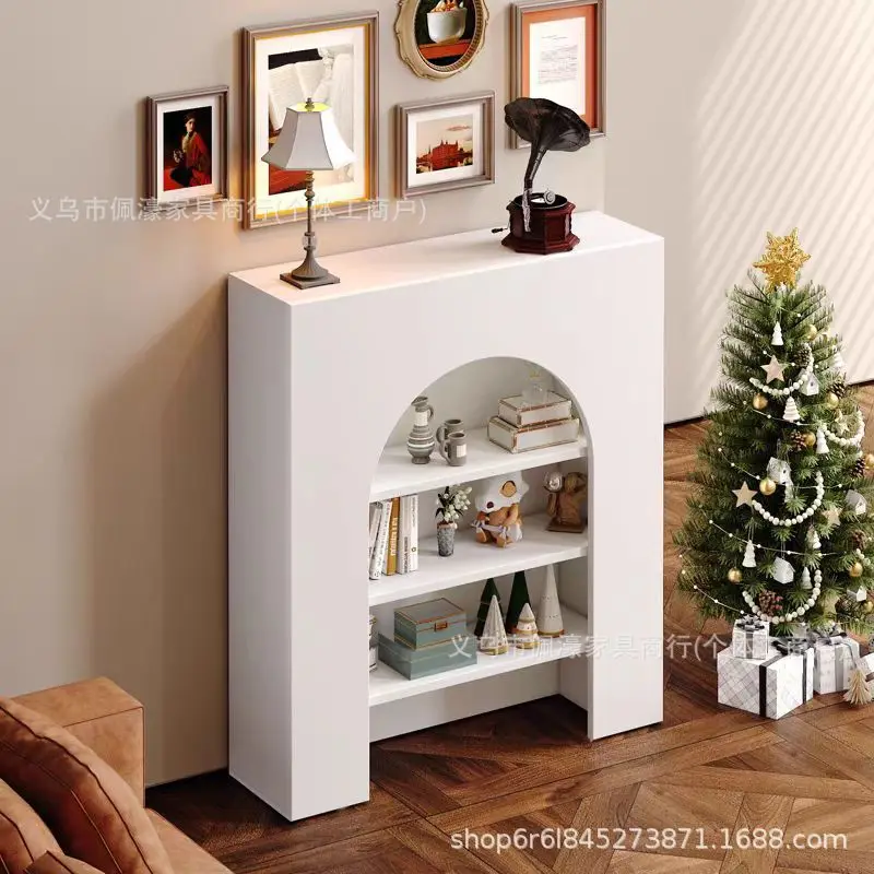 Modern simple entrance fireplace French decorative cabinet background wall Nordic