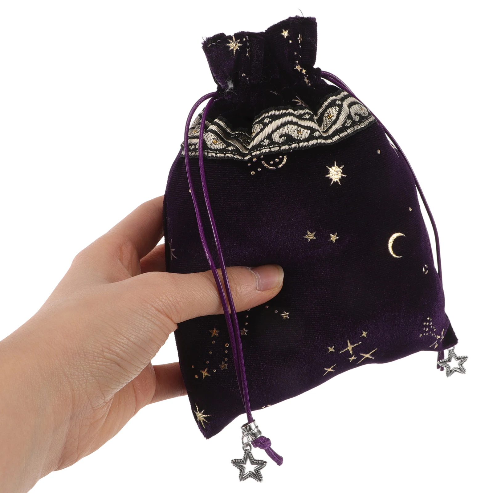 

Star Drawstring Bag Jewelry Pouch Soft Storage Crystal Stones Compact Lightweight Party Favors Wedding Gift Sachet