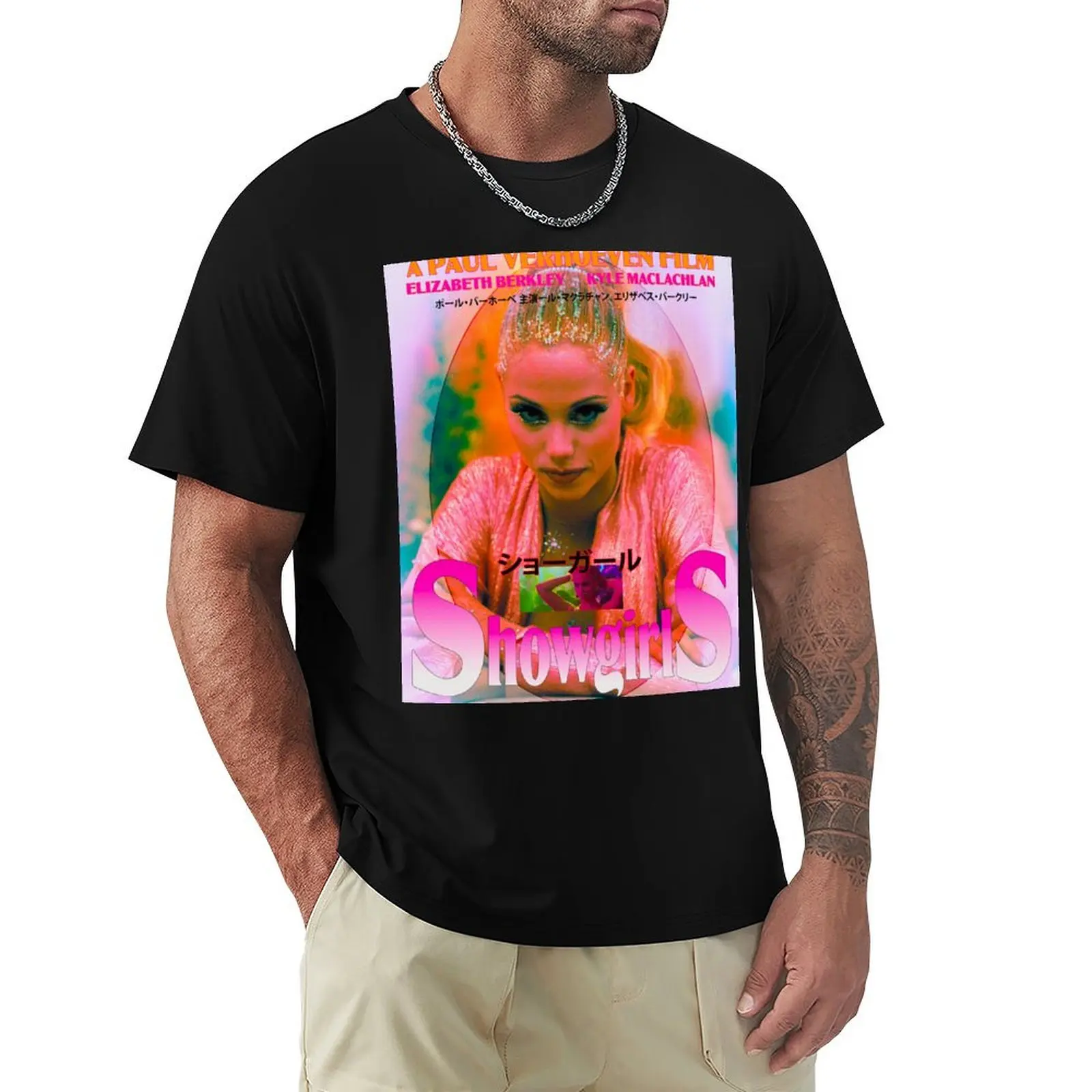 

SHOWGIRLS poster T-Shirt Simple Casual Short Sleeve Cotton T-Shirt