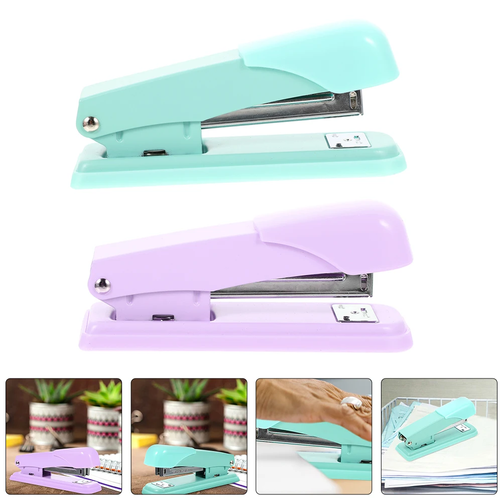 2pcs Duty Metal Stapler for Office Student Classroom Multifunctional Desk Staplers Heavy Duty Paper Staples