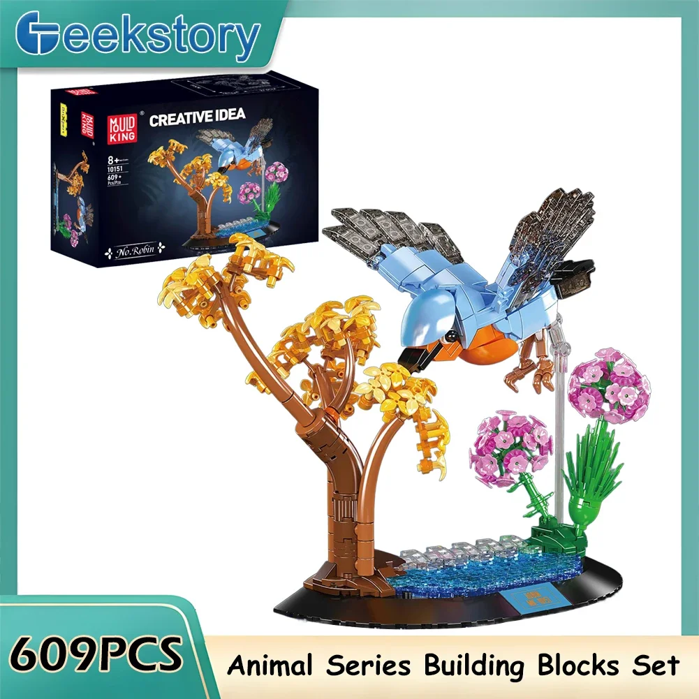 

Mould King 10151 Robin Model Assembly Bricks Animals Series Bird Flower Tree Building Blocks Toy Creative Ornaments Kids Gift