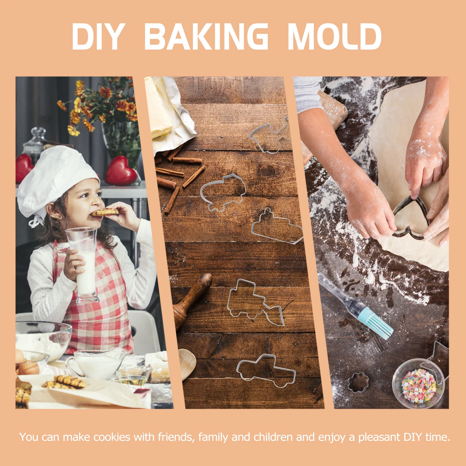 

5Pcs Stainless Steel Cookie Cutters Car Shape Biscuit Molds DIY Kitchen Baking Mold for Cookies Cake Party Supplies