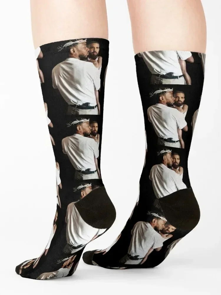 Kendrick Lamar Holding Baby Drake Socks snow Lots Novelties set Mens Socks Women's