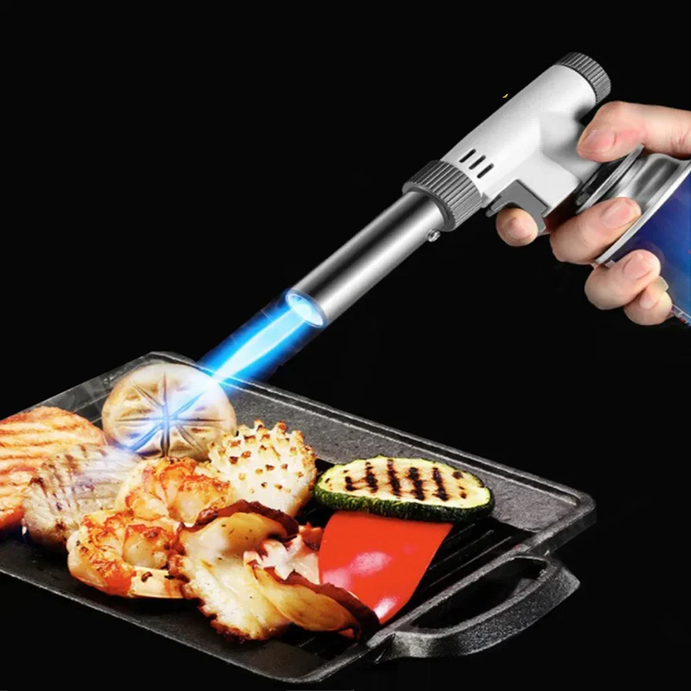 Flame Gun Welding Gas Torch Butane Burner Portable Outdoor BBQ Lighter Flamethrower Welding Equipment Kitchen Electron Ignition
