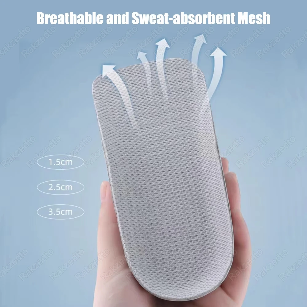 EVA-Memory-Schaum-Einlegesohlen, Höhenerhöhung für Herren und Damen, Schuhe, Fersenlift-Einlagen für Turnschuhe, Komfortsohle mit Fußgewölbeunterstützung, Einlegesohle
