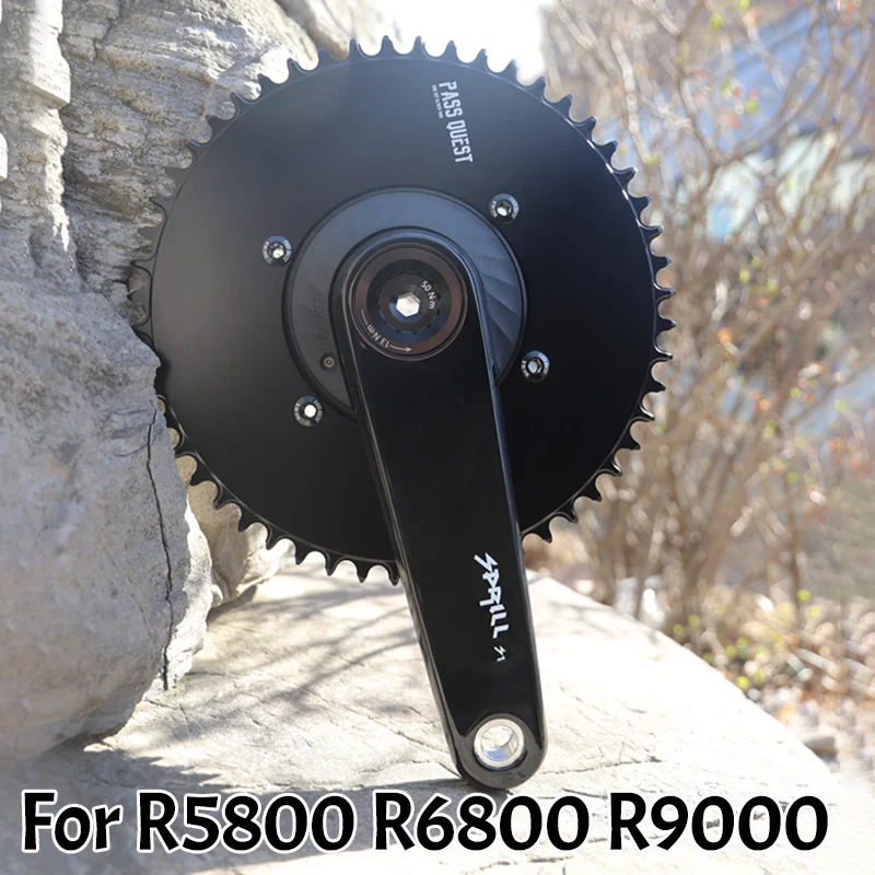 

110bcd Chainring 110 Bcd 4 Bolts Aero Single 1x Chainring Oval Narrow Wide For Shimano R5800 R6800 R9000 R4700 Road Bike Crowns