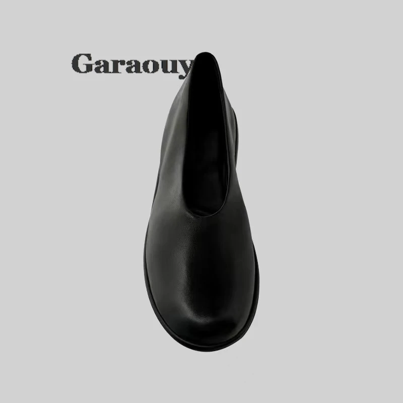 Garaouy 2024 Brand Design Genuine Leather Women Shoes Loafers Cowhide Suede Flat Shoes Women 2024 Casual Solid Slip Shoes Woman