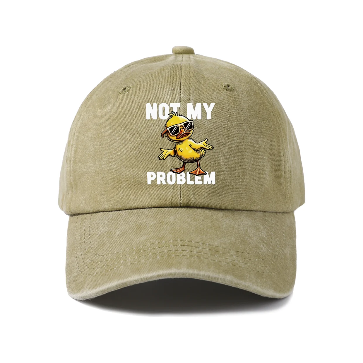 Vintage Washed Baseball Cap with Not My Problem Graphic, Adjustable Unisex Dad Hat, Streetwear Gift