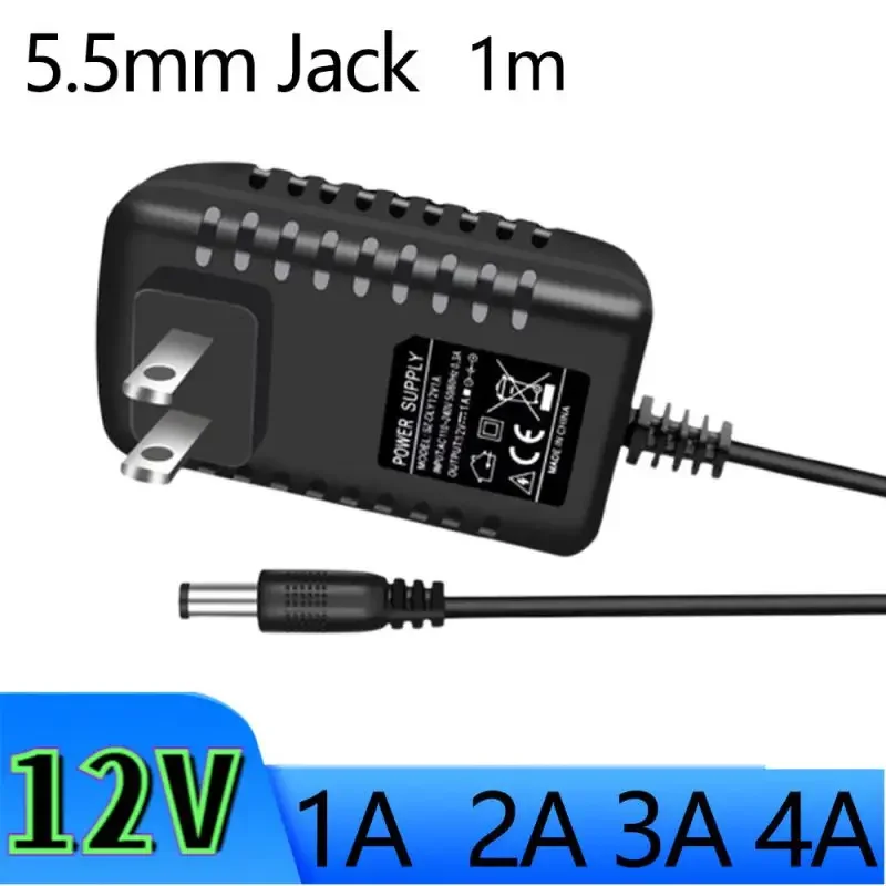 Power Supply Adapter 100-240V AC DC 12V Universal Charger 1A 2A 3A 4A US Plug For LED Driver cable de alimentación 1m