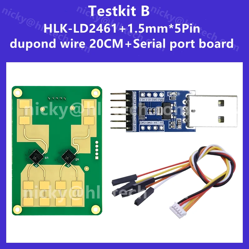 Free Ship 24G 2T4R LD2461 Smart Home Human Presence Distance Tracking Sensor Motion Module HLK-LD2461 for smart home/hotel