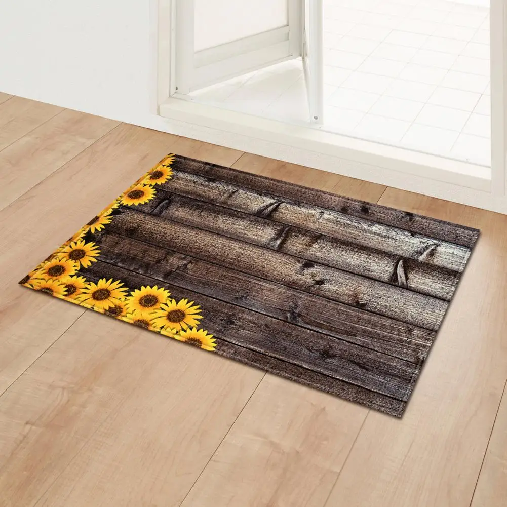 Bathroom Mat Polyester Floor Carpet Comfortable Touch Non-skid  Practical Quick-dry Dirt Barrier Bathroom Mat