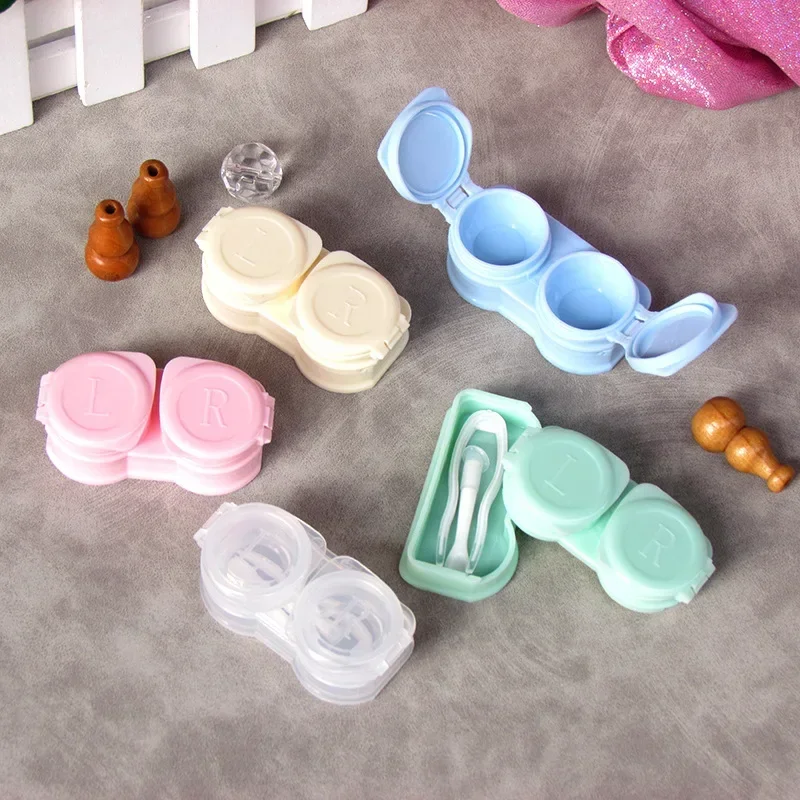 Women Fashion Tweezers Suction Stick Mini Contact Lens Case Set Girls Colored Contact Lenses Box Eyes Contact Lens Container