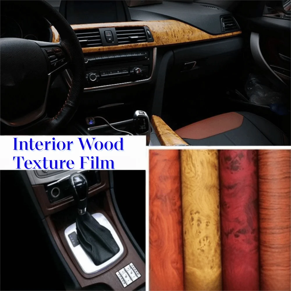 

Bubble Free Wood Grain Decal Stickers Vintage Stretchable Car Interior Vinyl Wrap Thickened High glossy/Matte Vehicle DIY Film