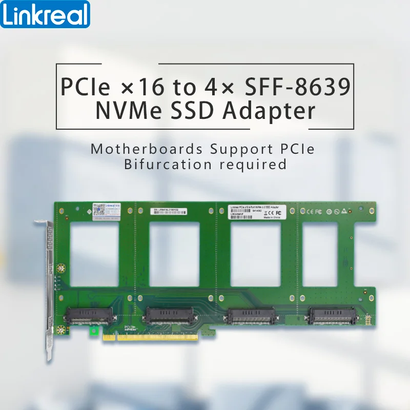 Linkreal 4 xU.2 to PCIe x16 Adapter for 2.5 \