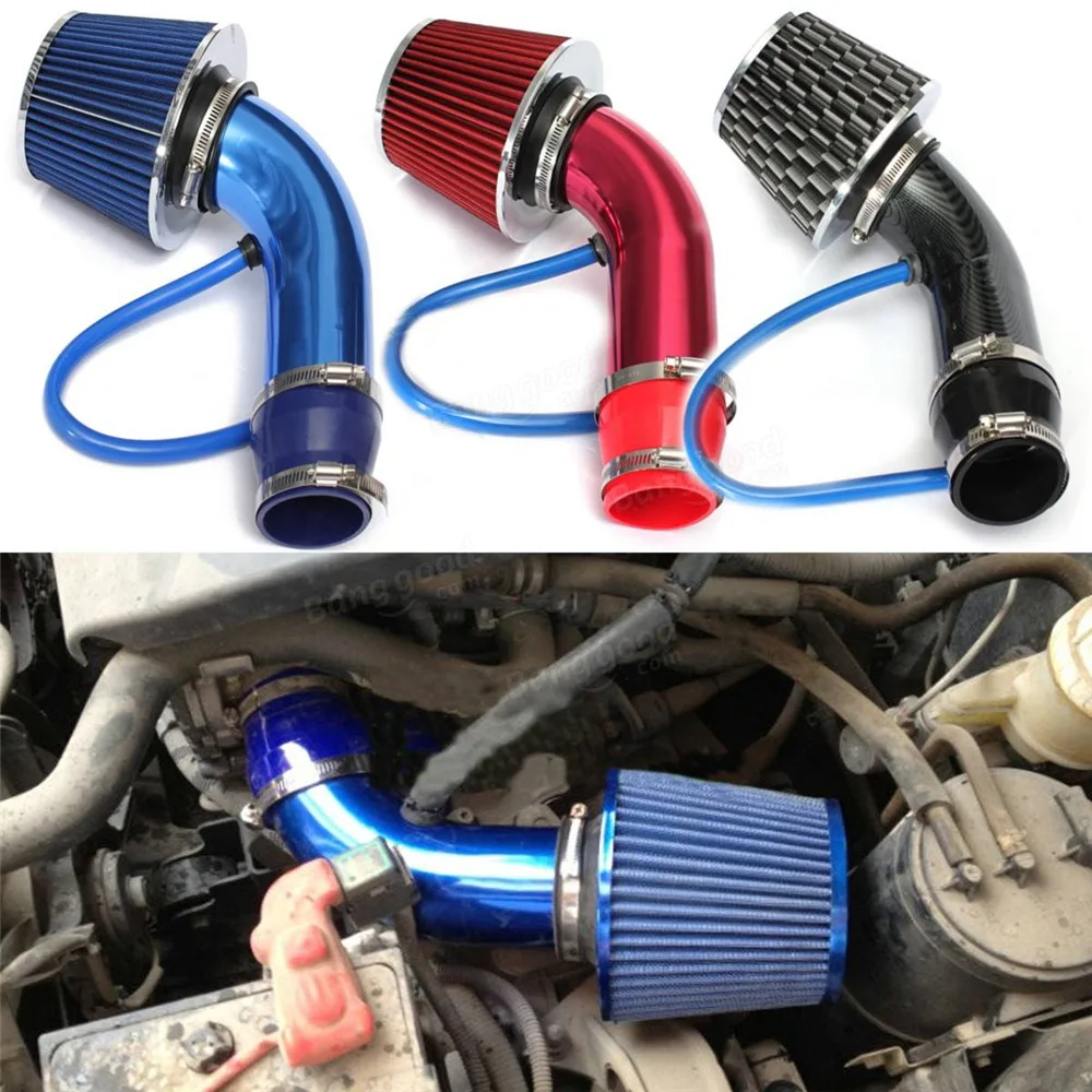 Car Tuning Aluminum Intake Pipe Kit Air Filter Assembly 76MM 3\'\' Universal Mushroom Head Filter Air Filter Auto Accessories