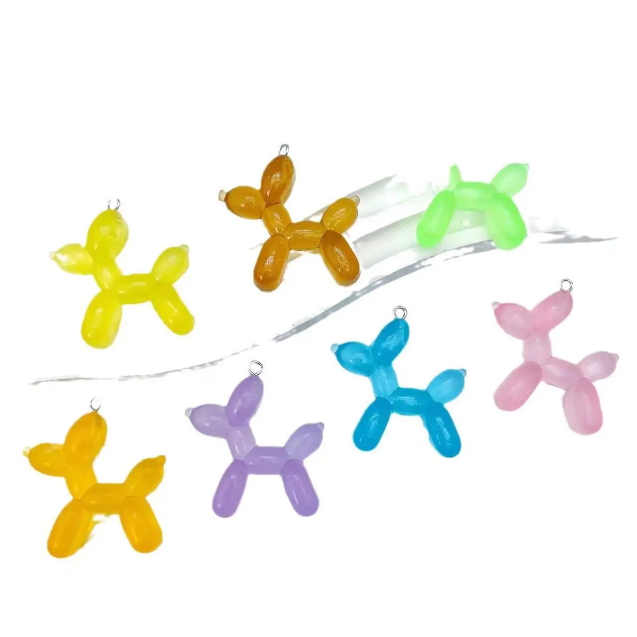 Colorful Glow Bubble Dogs Encantos de Resina, Pingentes Simulados, Jóias Artesanais, Brinco DIY e Colar, Acessórios, 10PCs