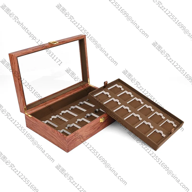 Suitable for Wooden Single-layer Gift Box Storage Box Multi-layer 24-grid DisplayBox CollectionBox