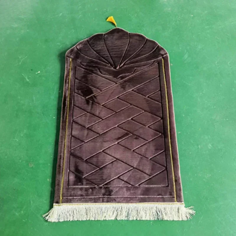 Alfombrilla de franela de Color sólido para adoración, alfombrilla suave Irregular antideslizante para oración musulmana de Ramadán, regalos