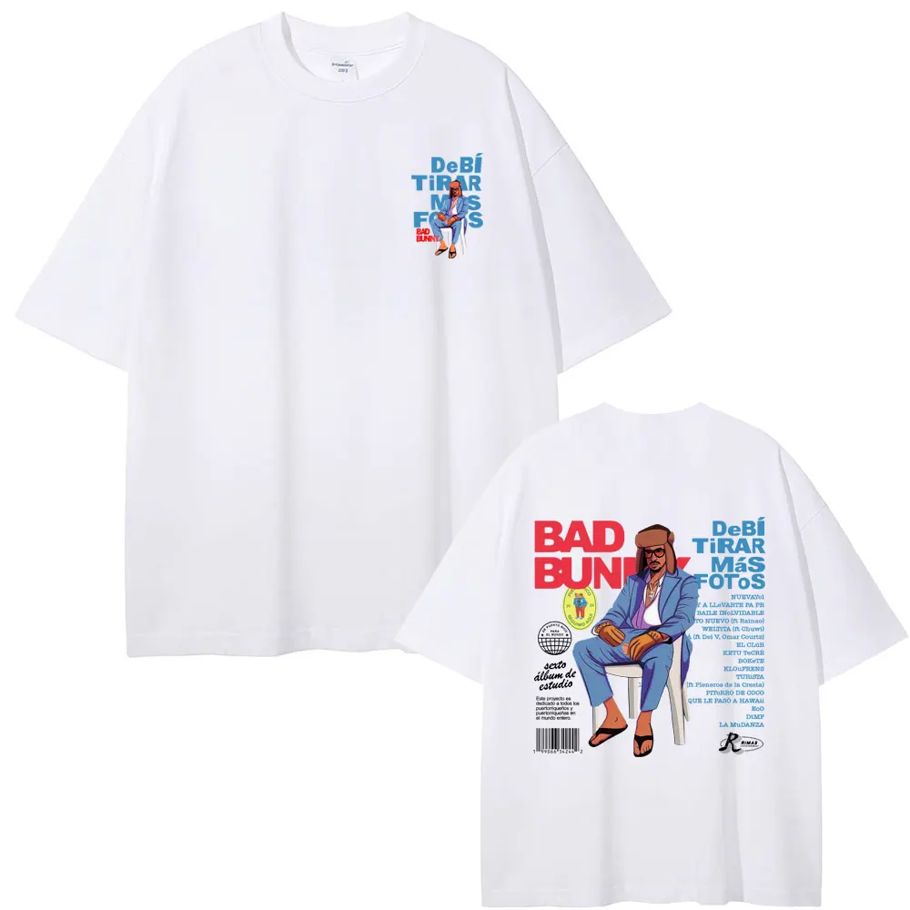 

Rapper Bad Bunny Tshirt DeBi TiRAR MaS FOToS DTMF Graphic T-shirt Summer Men Women Fashion Hip Hop T Shirts Unisex Cotton Tshirt
