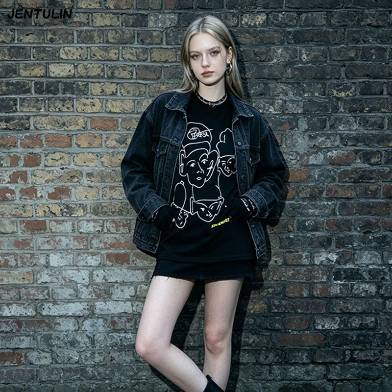 Men's T-shirts Harajuku's New Aesthetic Facial Gothic Graphic Short Sleeved T-shirt Korean Fashion Men's Clothing Unisex