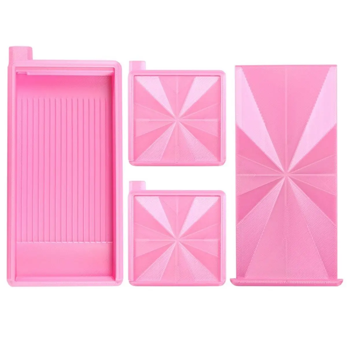 A1355K  Tool Set, Multi-Function Flip Drill Tray with Sorting Grooves, Storage Lid Pink SUMMER