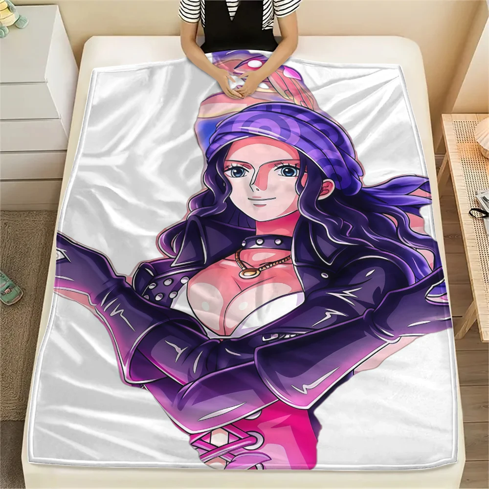 One Piece Nico Robin Flannel Blanket Charming Printed Pattern Fit For Bedroom Chair Sofa Bed Picnic Travel -HE50 - view 3