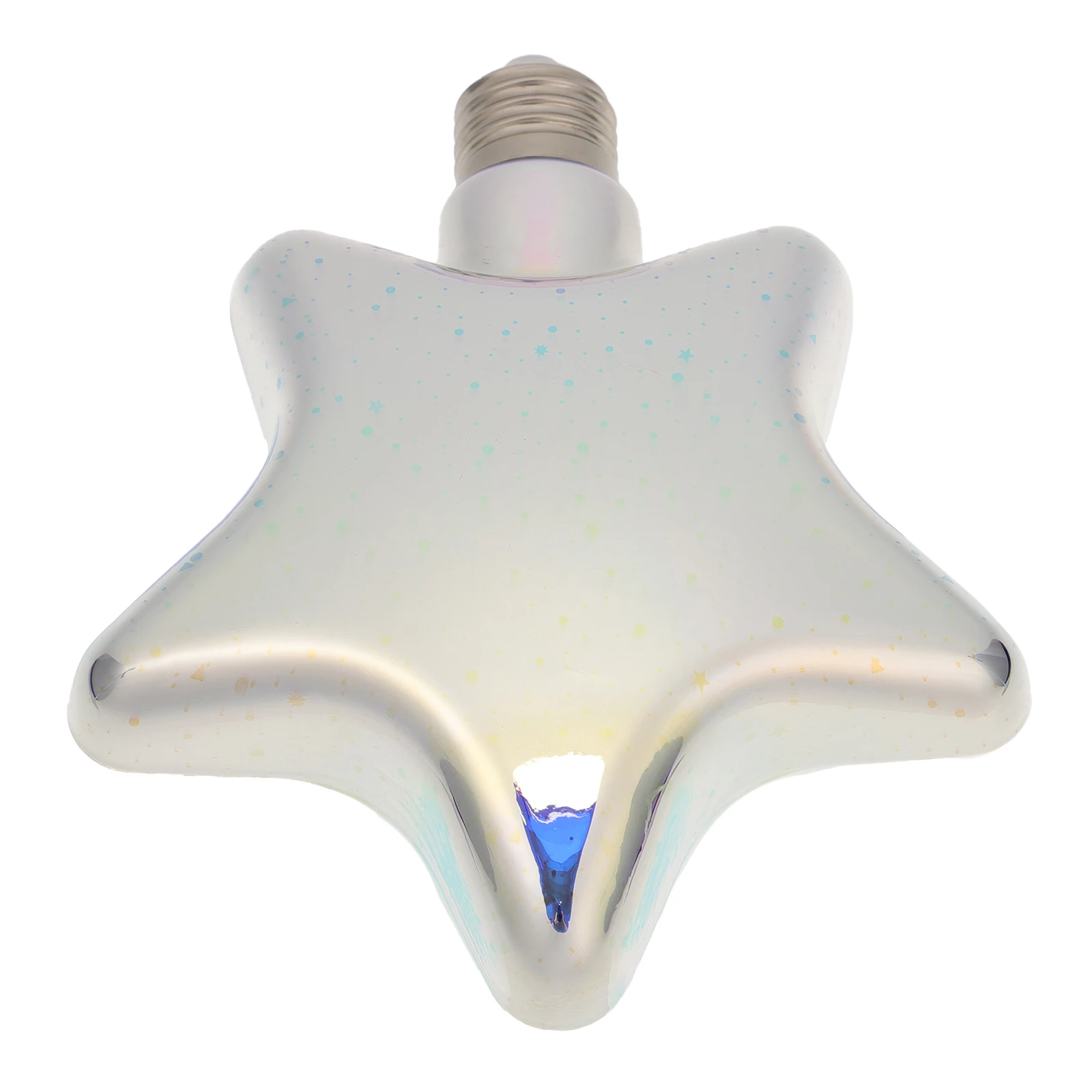 

1Pcs 3D LED Light Bulb Christmas Tree Decorative Silver Pendant Pentagram Shape Home Bar Coffee Shop Wedding Party