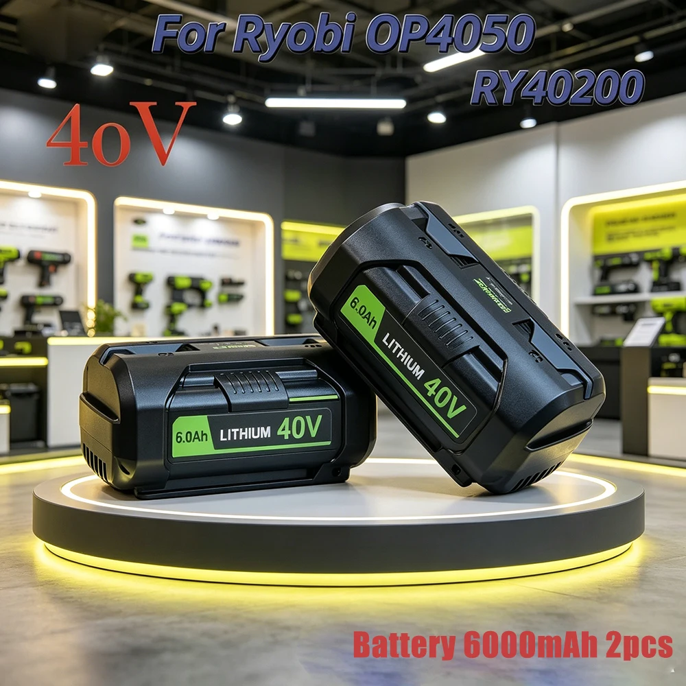 

For Ryobi6Ah 40V Li-ion Battery For OP4040 OP4050A OP4060 OP4015 OP4026 OP4030 Cordless Power Tools Rechargeable Battery