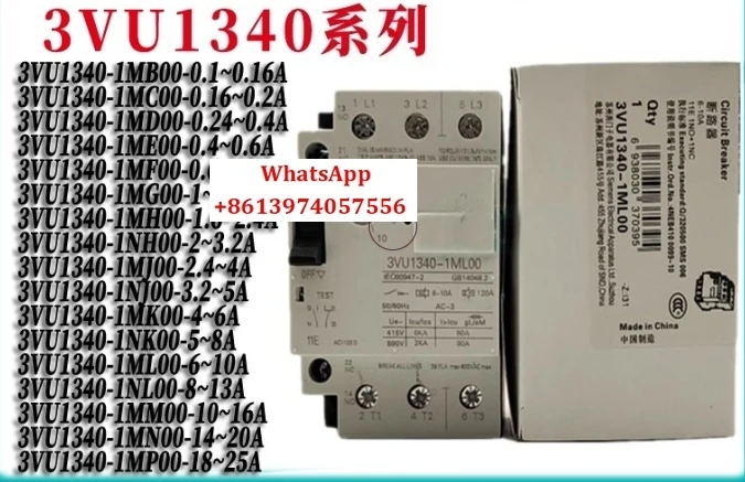 

Original Motor Protection Circuit Breaker 3VU1340 3VU1640-1MP00 1MF00 1NL00 1MM00