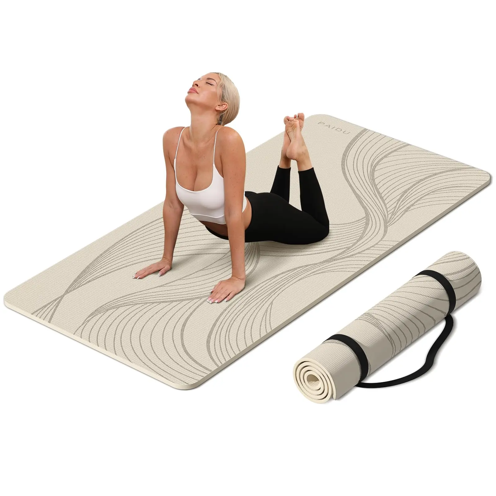 

Extra Wide Yoga Mat Non-Slip Cushioned Exercise Mat 72"x36" for Pilates Floor Workout Gym Fitness