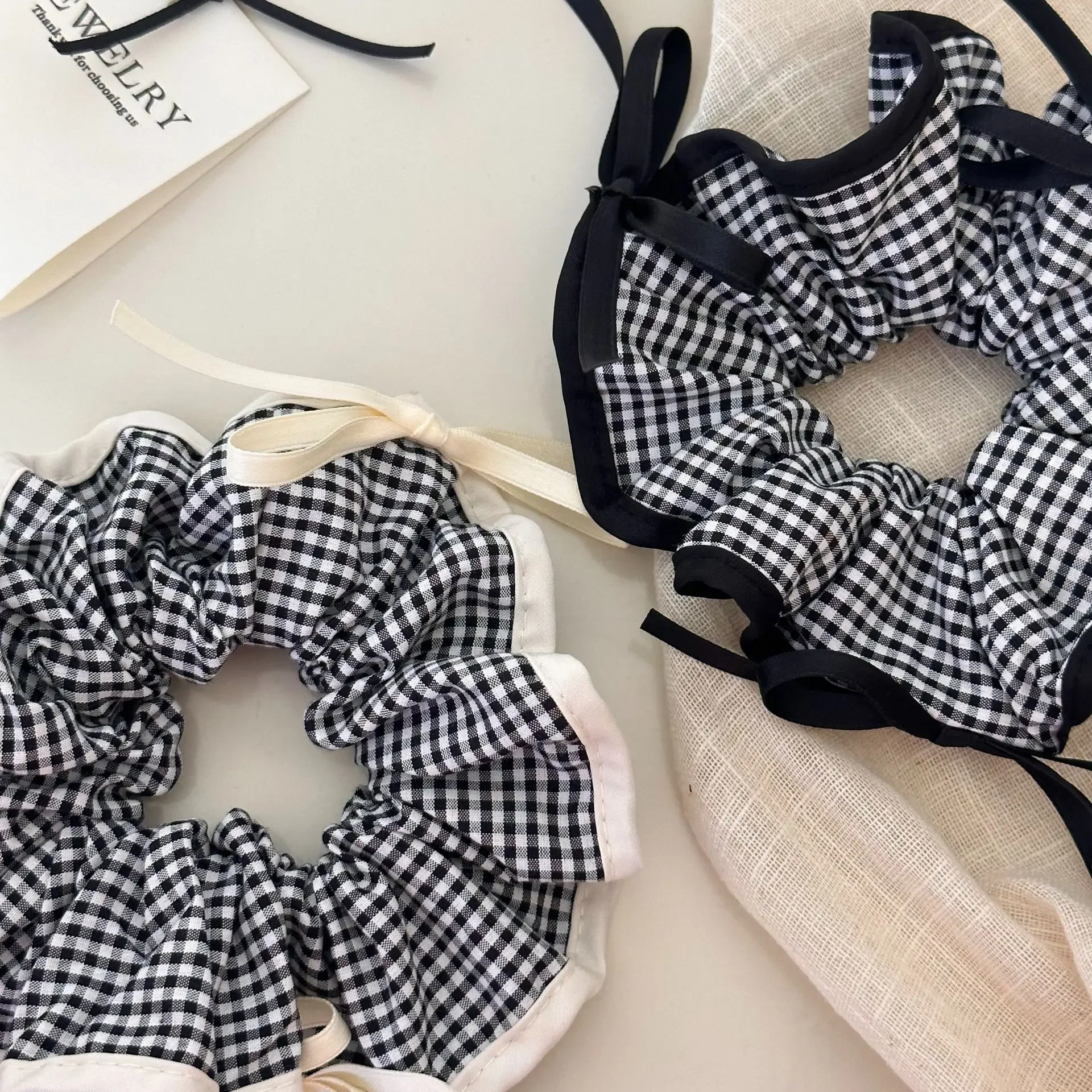 Big hair accessories rubber bands for women girl korean large scrunchies elastic kpop adults Ribbon bow vintage leading fashion