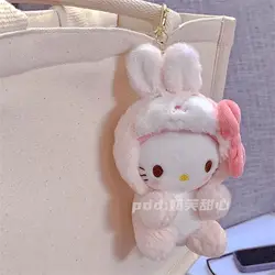 2023 New Sanrioed Hello Kitty Kuromi Pochacco Plush Pendant Doll Cartoon Anime Ins Style Figurine for Bag Backpack Keychain Gift