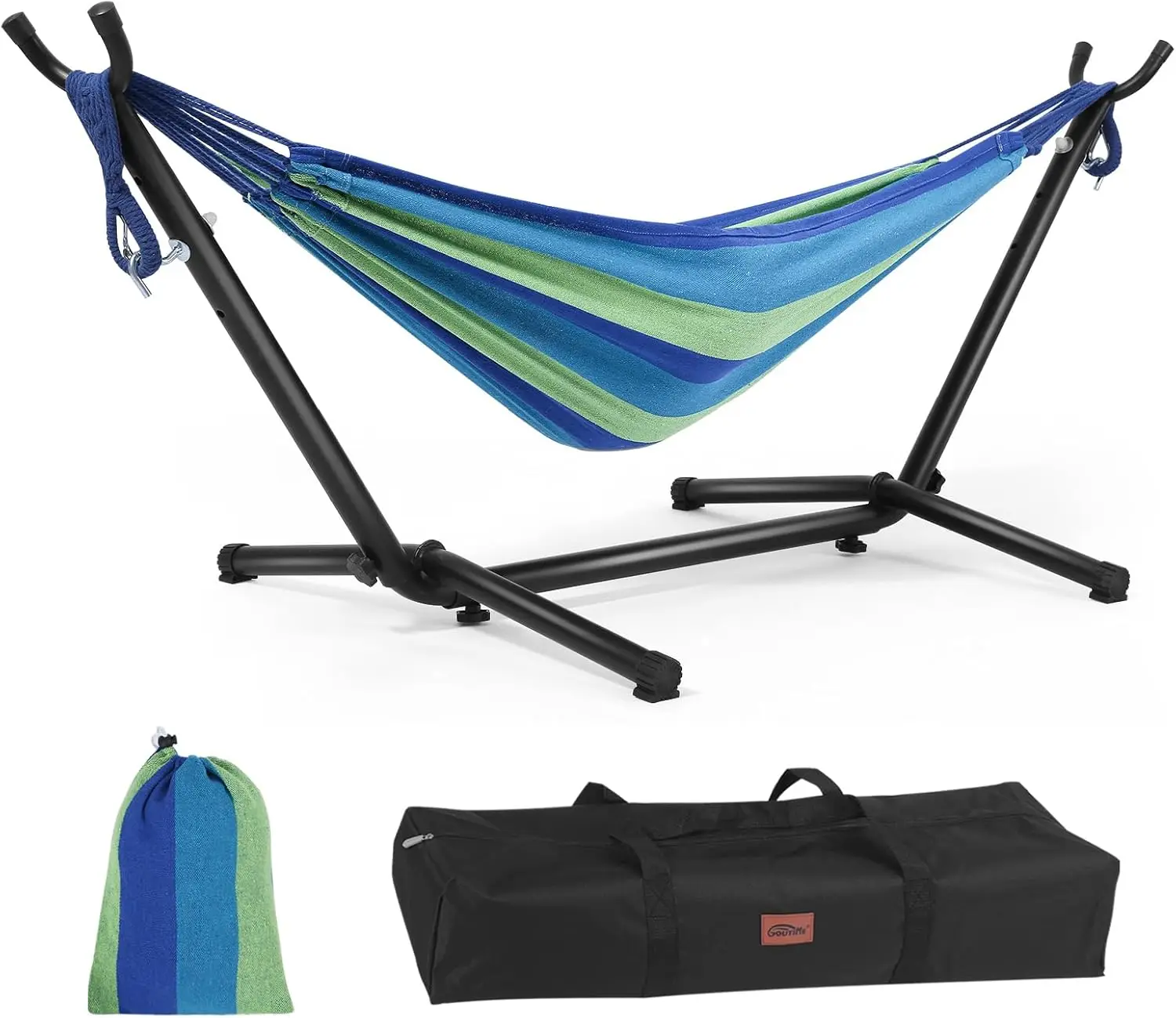 

Kids Hammock with Stand, Portable Frame Holder Base & Carrying Bag for Indoor Outdoor Patio Deck Yard Beach (Blue)