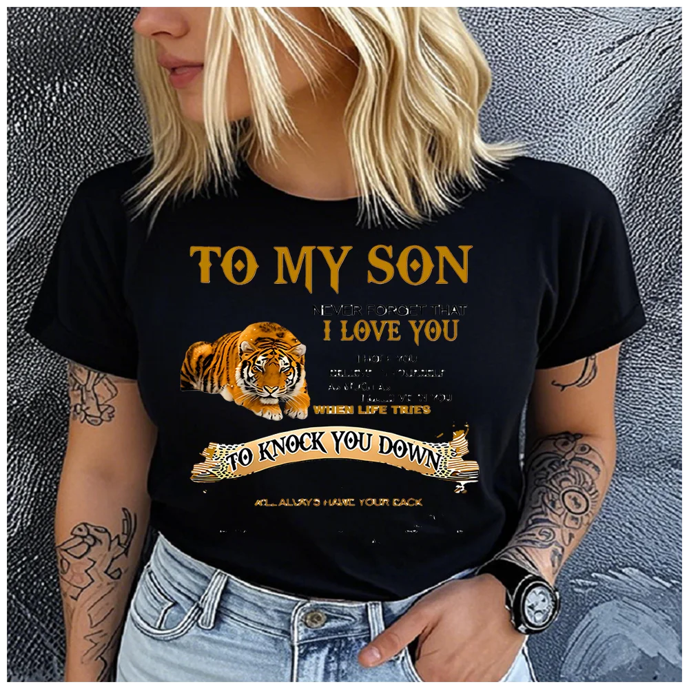 men Women's Cotton 100% king of beasts - tiger Print T-shirt Loose round Neck Casual Short Sleeve Fashion Top  Clothing Summer