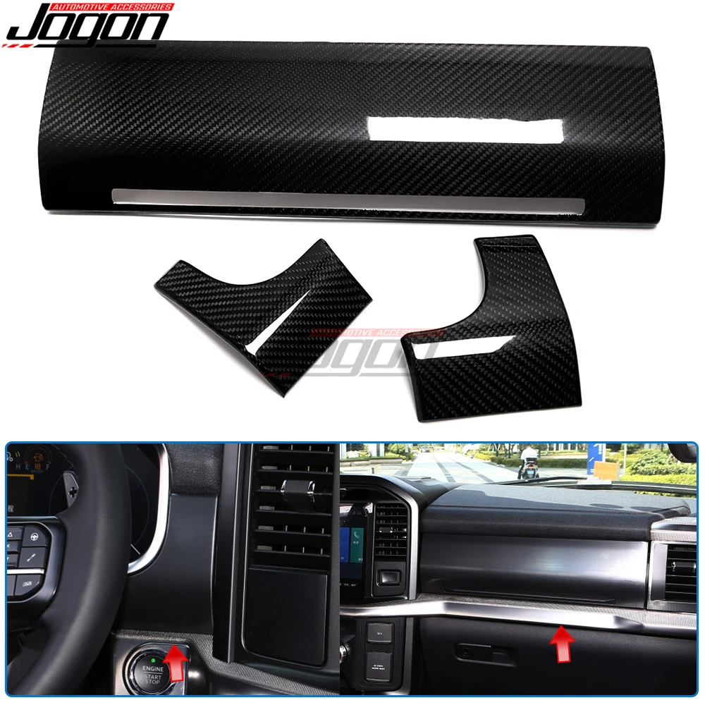 For Ford F150 Raptor R XL 2021+ Carbon Fiber Car Interior Console Dashboard Panel Trim Storage Box Cover Decoration Accessories