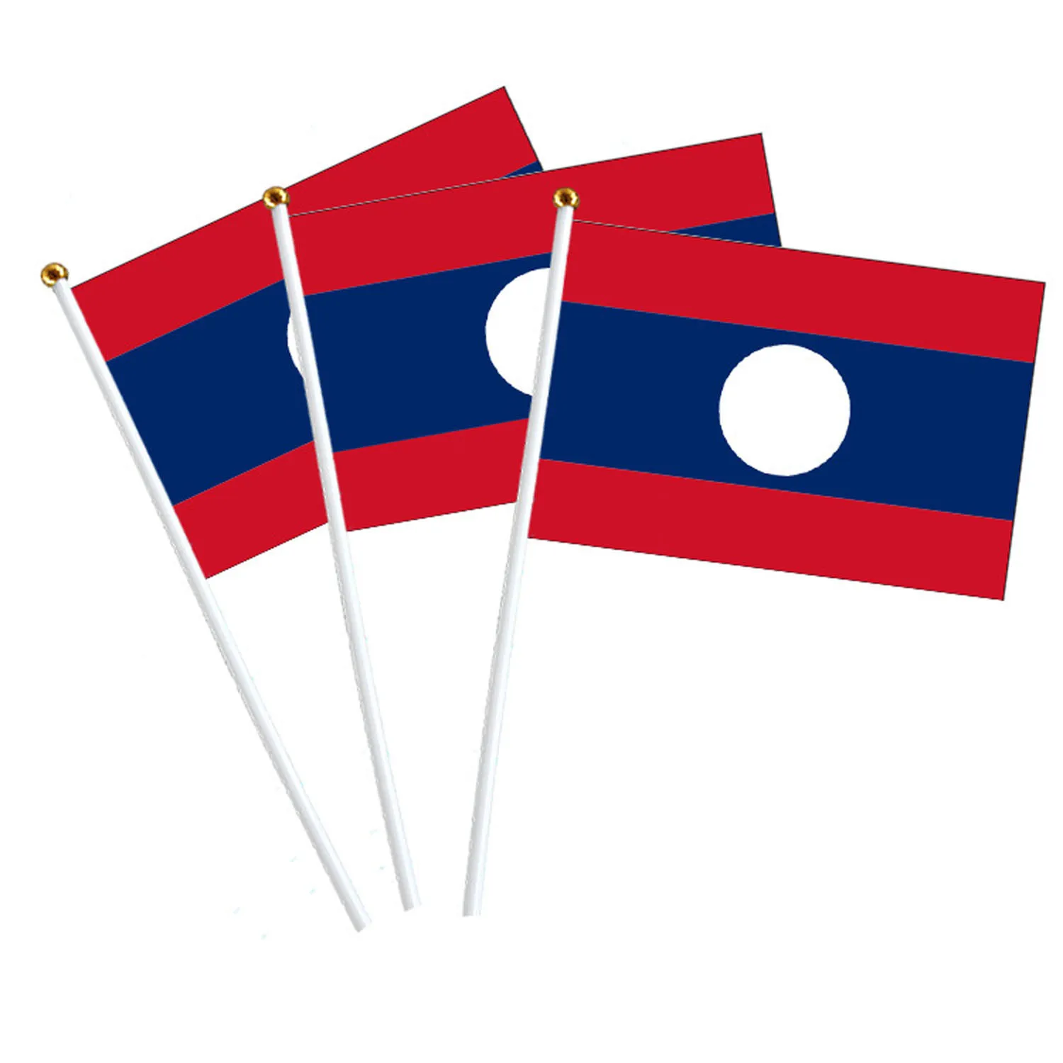 Z-ONE FLAG  Laos Hand Flag 14*21cm Laos Laotian National Flag Hand Held Small Waving Flag Indoor Outdoor Home Decor