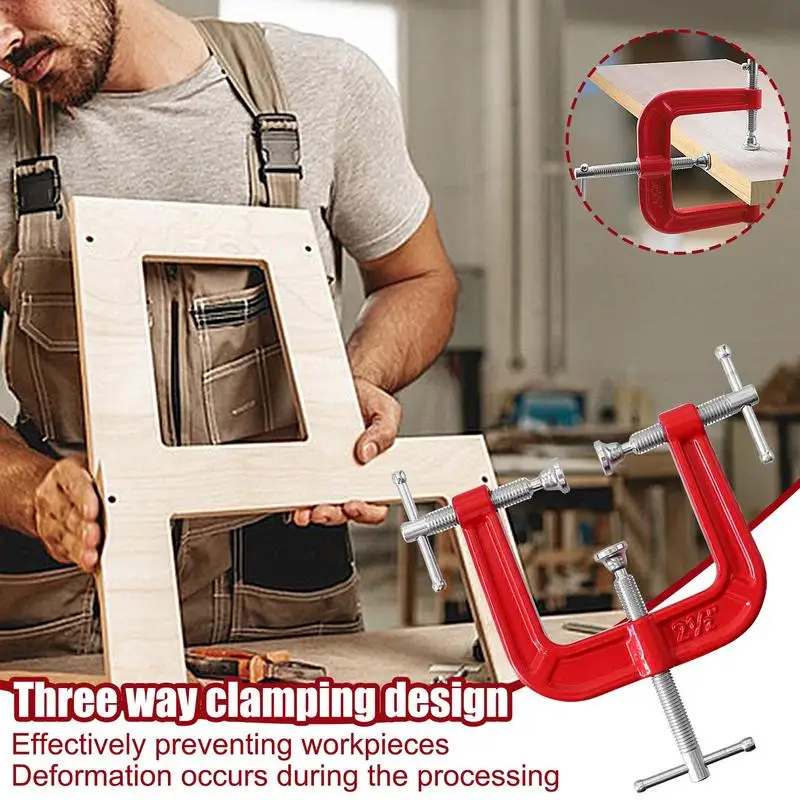 

G Type Woodworking Clamps 3-Way G Clamp Fixing Clip Hand Screw Clamp Edging Woodworking Thick Fence Clamp For Welding DIY Crafts