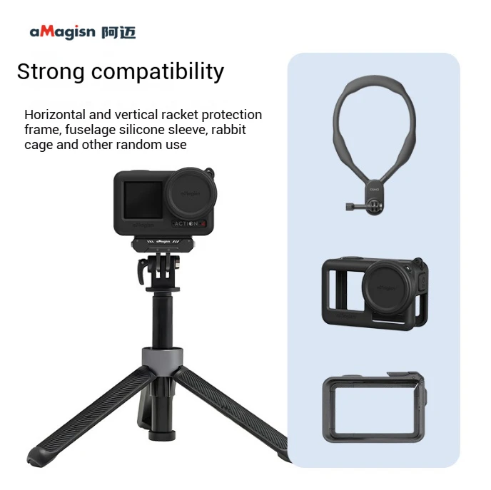 aMagisn Quick Release Adapter Mount voor Osmo Action 5 Pro 4/Action 3 Beugel Uitbreiding Magnetische Aluminiumlegering