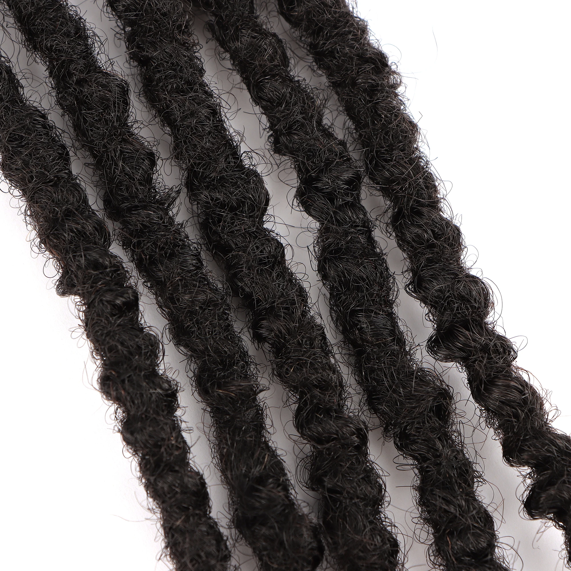 AHVAST-Extensions de dreadlock texturées pour hommes et femmes, 0.6 vrais cheveux humains, faites à la main, locs 8-30 ", 100% cm d'épaisseur, options