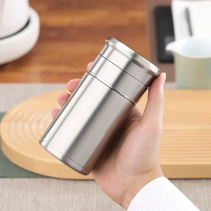 High Configuration Tea Separation Cup Thermos Cup Men\'s 316 Stainless Steel Water Cup Portable Tea Cup Travel Tea Cup