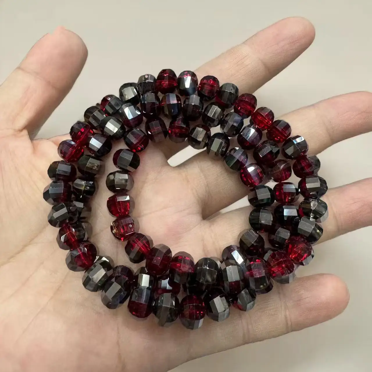 AAA 8mm AB color Round Crystal Beads Faceted Transparent Glass Bead Loose Spacer Bead for Jewerly Making DIY Needlework Bracelet