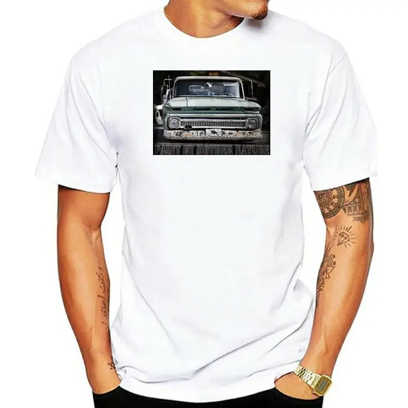 2022 Hot sale Fashion Paint by Mother Nature Chevy C10 Farm Truck Patina Lowered T-shirt Tee shirt