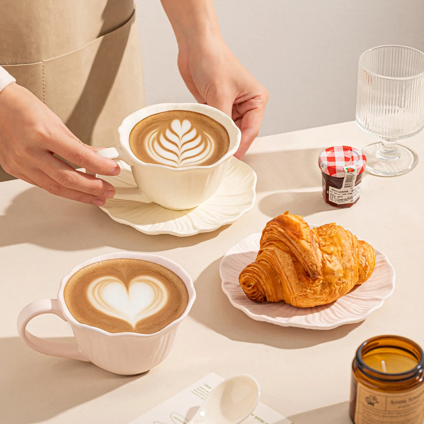 

High Aesthetic Ceramic Cup Plate Set, Creative Office Coffee Mug, Holiday Gift Frosted Tea Cup, Couple Water Cups, Drinkware