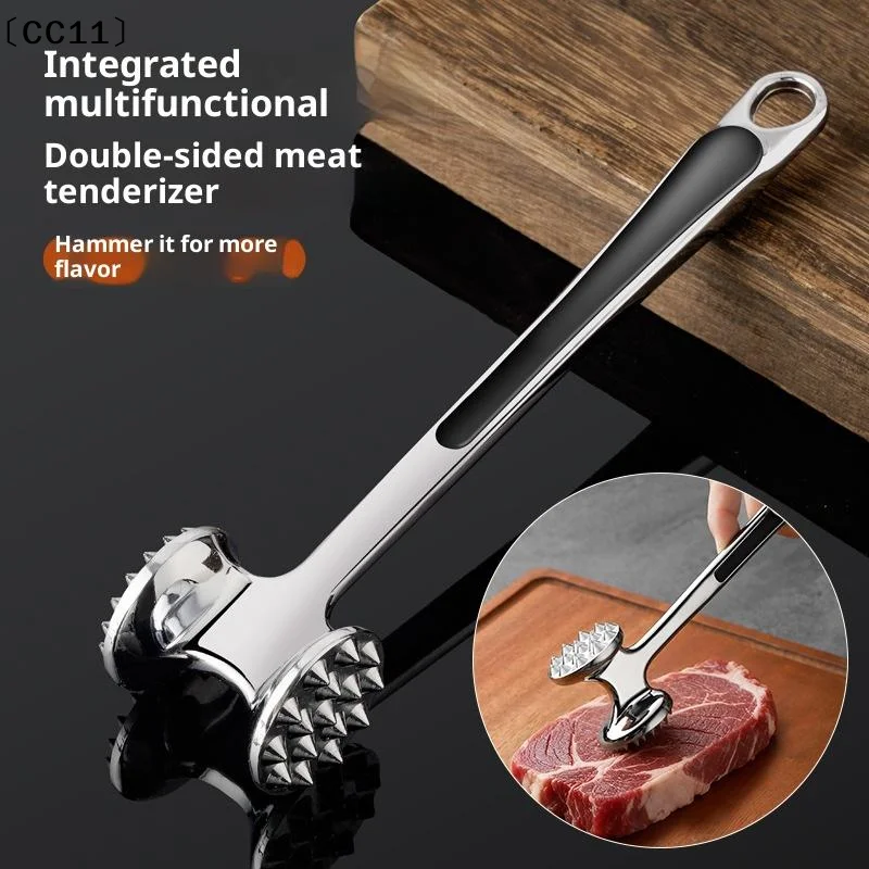 Double Sided Meat Tenderizer Hammer Stainless Steel Meat Mallet With Ergonomic Handle For Kitchen Cooking〔CC11〕