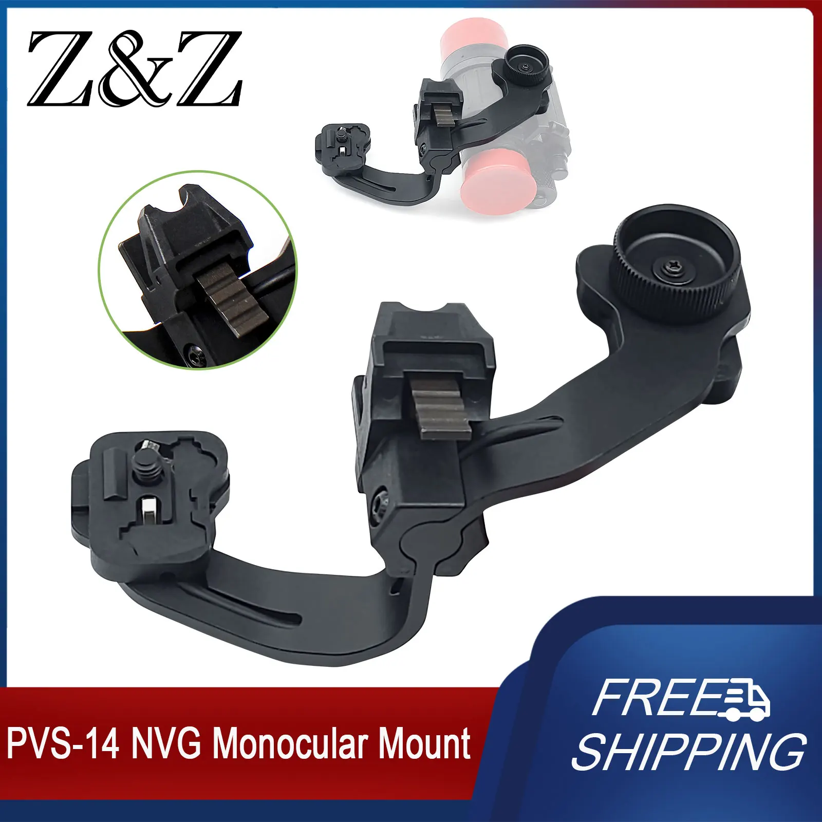 PVS-14 Night Vision Monocular Dual Mount Adapter Powered Dual Bridge Mount