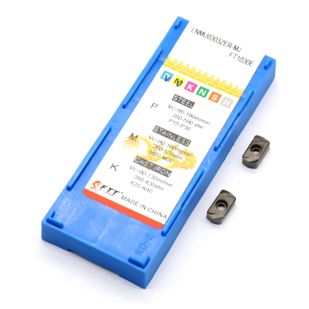 Torno de inserción de carburo para máquina CNC, herramienta de corte de fresado Indexable para EXN03R de alimentación rápida, 10 piezas, LNMU0303 ZER-MJ FT1030E