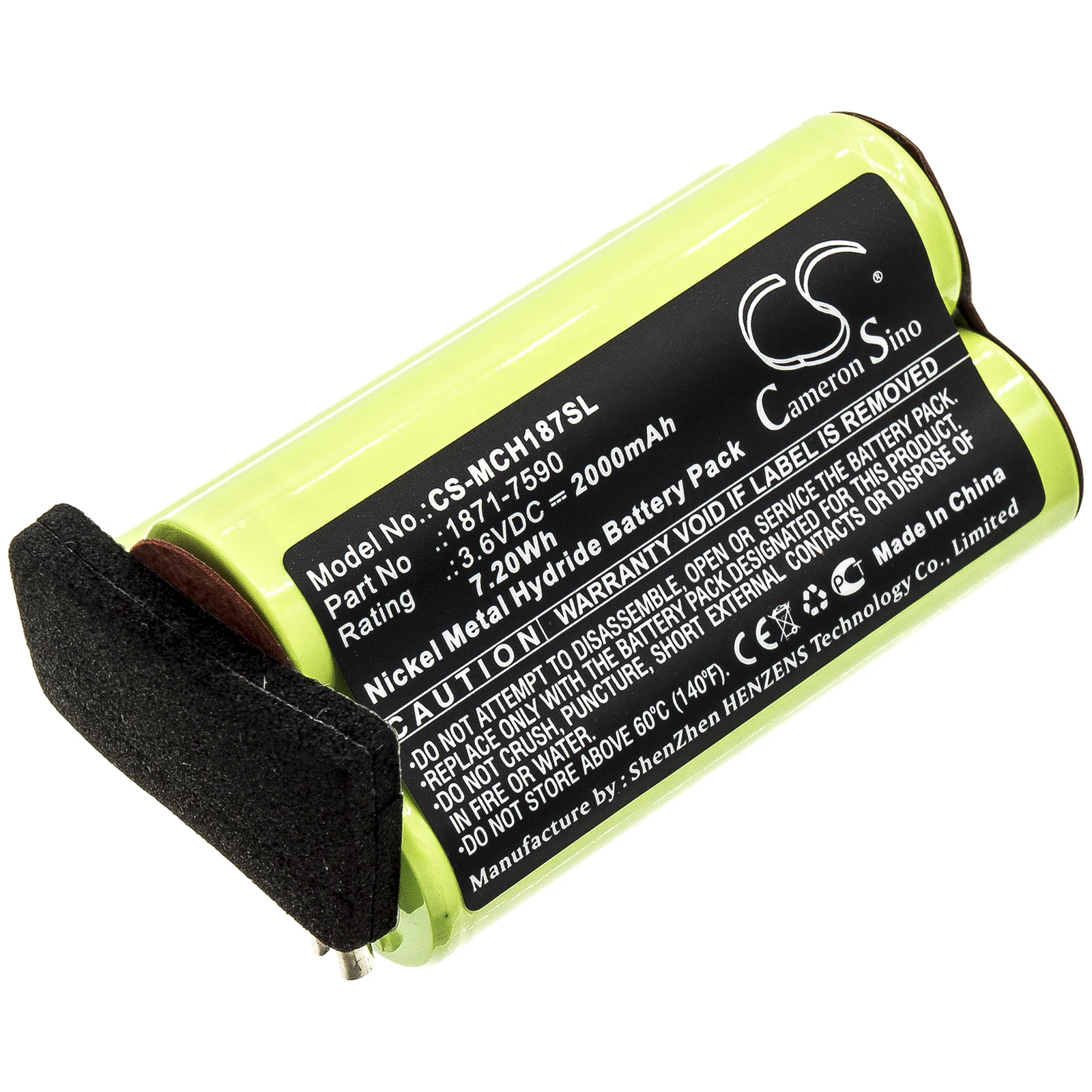 CS Replacement Battery For Moser ChromStyle 1871, Super Cordless 1872 clipper, Wella Academy ChromStyle 1871-7590 2000mAh/7.20Wh